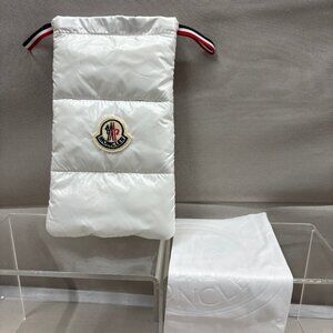 Moncler White Padded Sunglass Case with Cleaner cloth